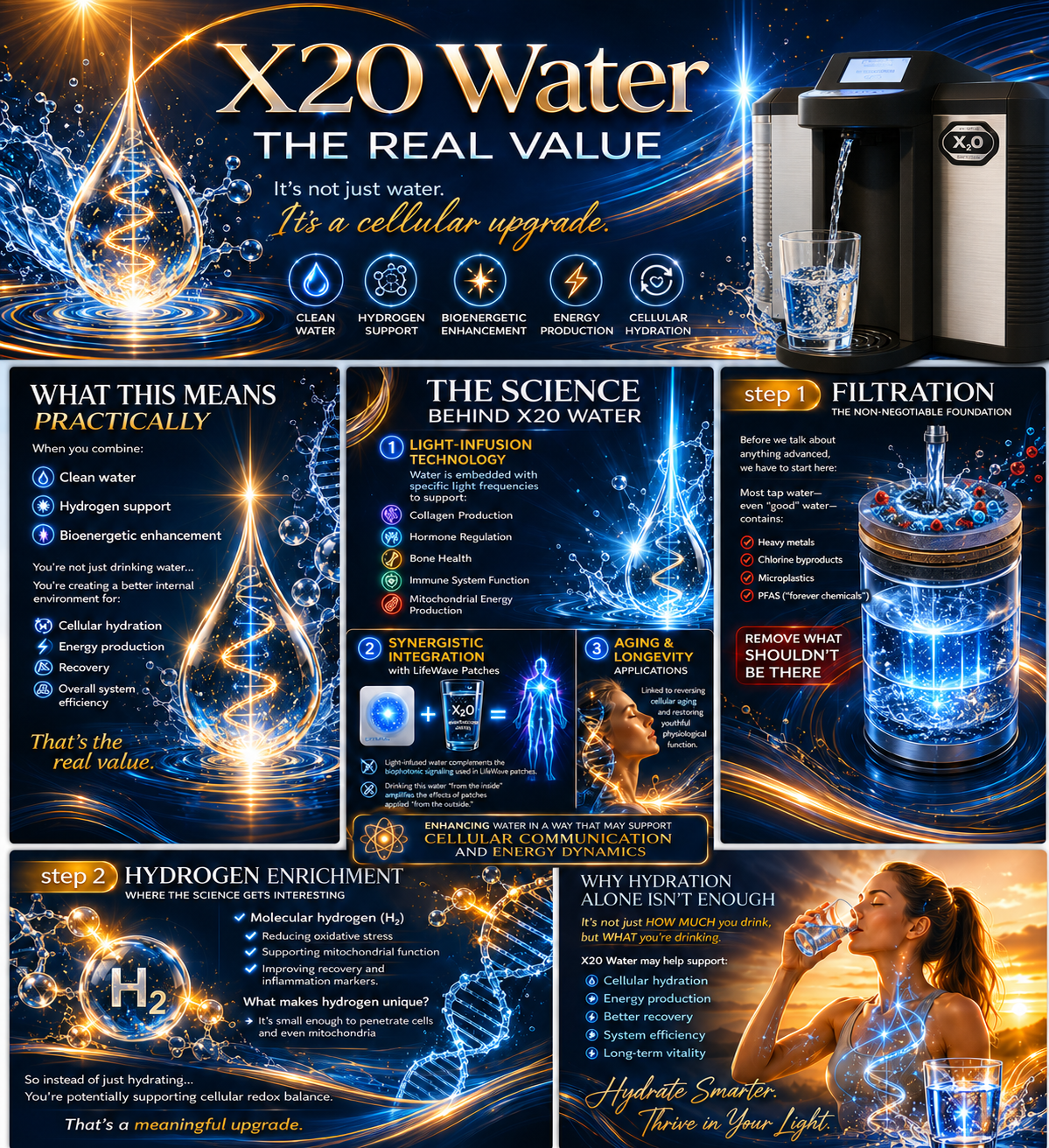 X2O Water — The Real Value infographic